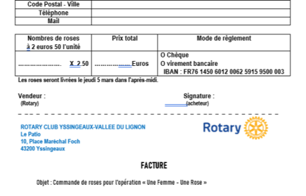 Action vente de roses aux entreprises, commerçants et professions libérales